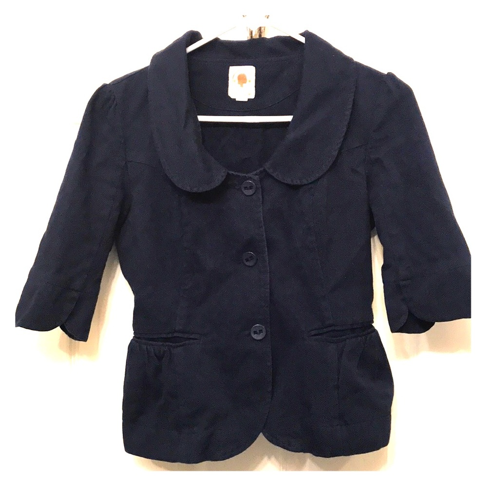 Tulle peplum coat blue